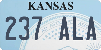 KS license plate 237ALA