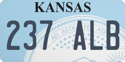 KS license plate 237ALB