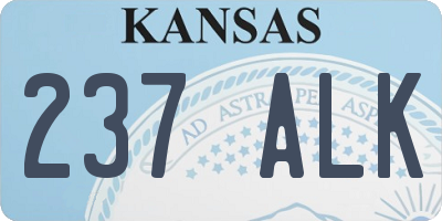 KS license plate 237ALK