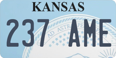 KS license plate 237AME