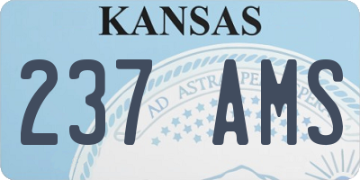 KS license plate 237AMS