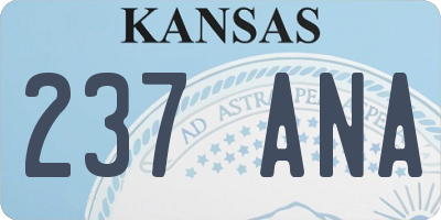 KS license plate 237ANA