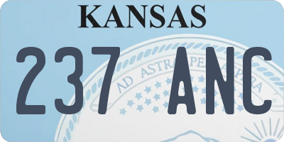 KS license plate 237ANC