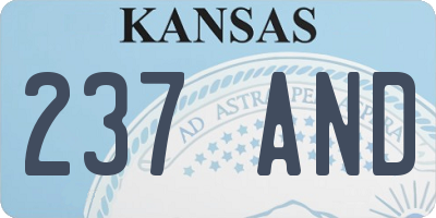 KS license plate 237AND