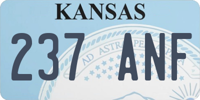 KS license plate 237ANF