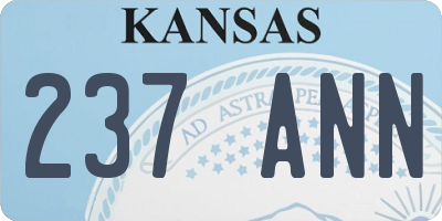 KS license plate 237ANN