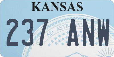 KS license plate 237ANW