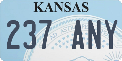 KS license plate 237ANY