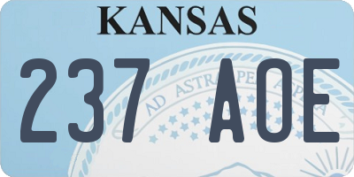 KS license plate 237AOE