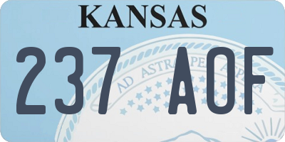 KS license plate 237AOF