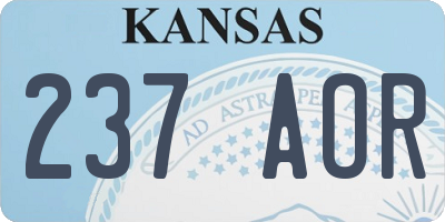 KS license plate 237AOR