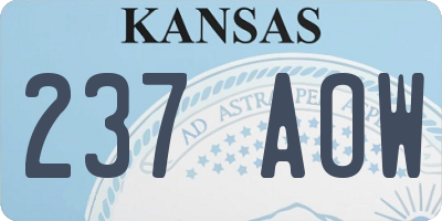 KS license plate 237AOW