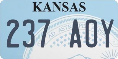 KS license plate 237AOY
