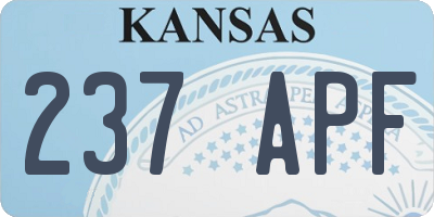 KS license plate 237APF