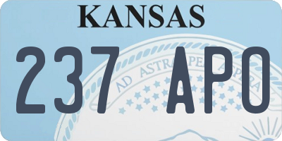 KS license plate 237APO