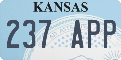 KS license plate 237APP