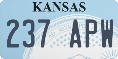 KS license plate 237APW