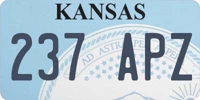 KS license plate 237APZ