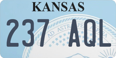 KS license plate 237AQL