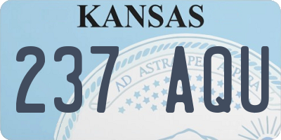 KS license plate 237AQU