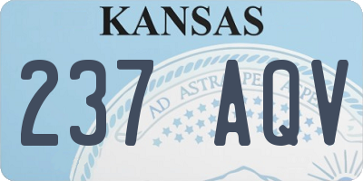 KS license plate 237AQV