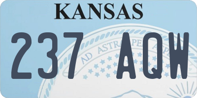KS license plate 237AQW