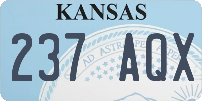 KS license plate 237AQX