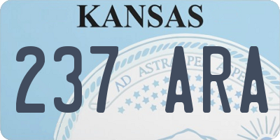 KS license plate 237ARA