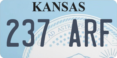 KS license plate 237ARF