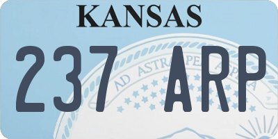KS license plate 237ARP
