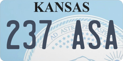 KS license plate 237ASA