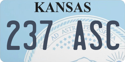 KS license plate 237ASC
