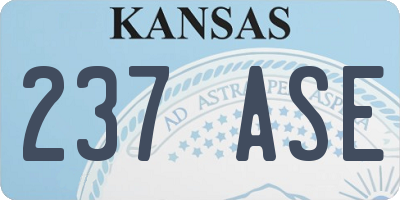 KS license plate 237ASE