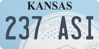 KS license plate 237ASI