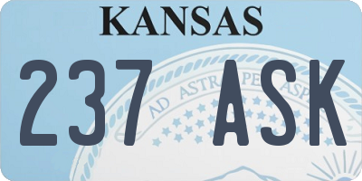KS license plate 237ASK