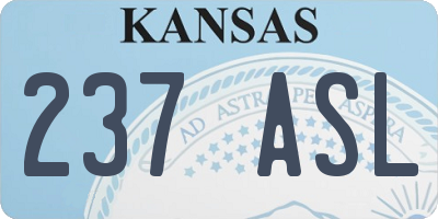 KS license plate 237ASL