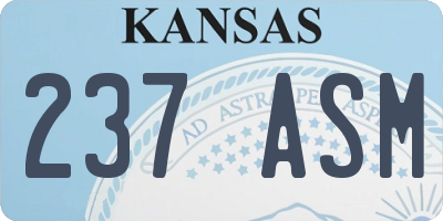 KS license plate 237ASM
