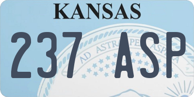 KS license plate 237ASP