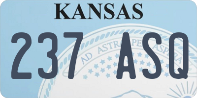 KS license plate 237ASQ