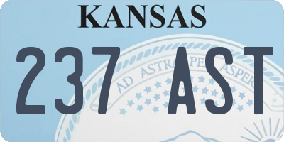 KS license plate 237AST