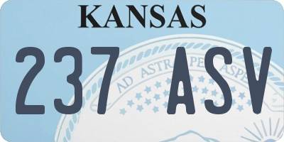 KS license plate 237ASV