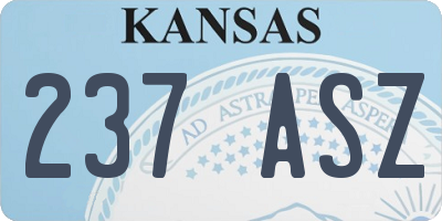KS license plate 237ASZ