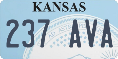 KS license plate 237AVA