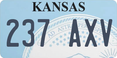 KS license plate 237AXV