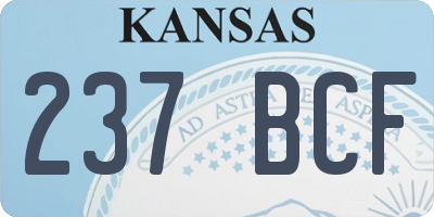 KS license plate 237BCF