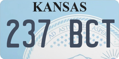 KS license plate 237BCT