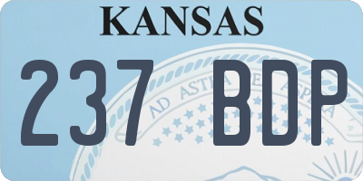 KS license plate 237BDP