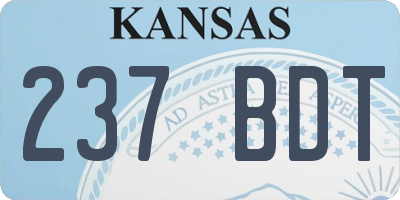 KS license plate 237BDT