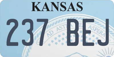 KS license plate 237BEJ