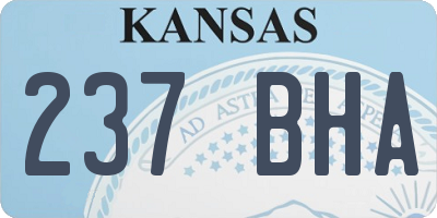 KS license plate 237BHA